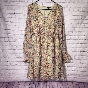 Torrid Tiered Dress Plus Sz 1 Chiffon Long Sleeve Floral Fairy Boho Cottagecore